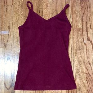 dark red tank top